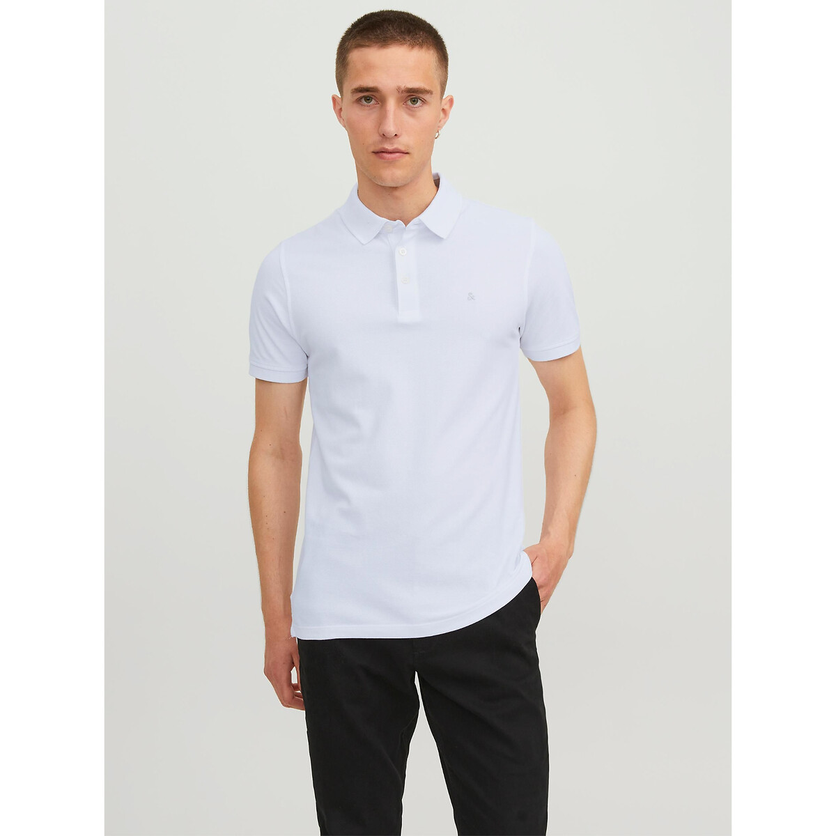 JACK & JONES<br>Camisa polo de manga curta em malha piqué