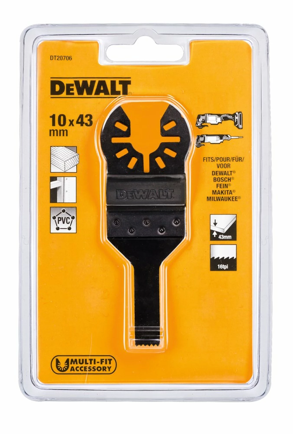DeWALT DT20706 universeel multitool zaagblad voor hout - 10mm