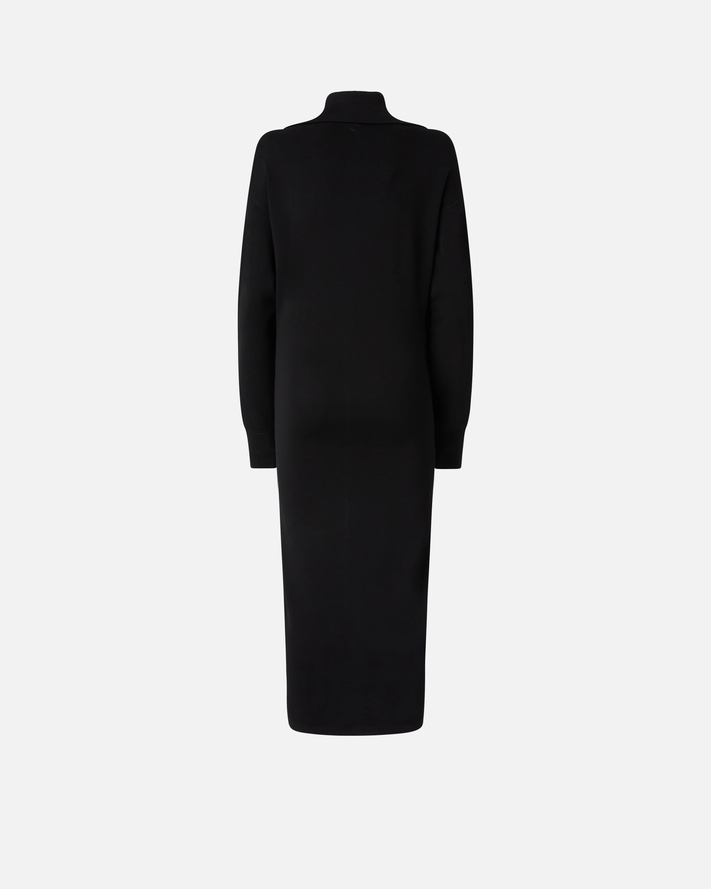 Robe midi à col montant et fermeture zippée | Noir