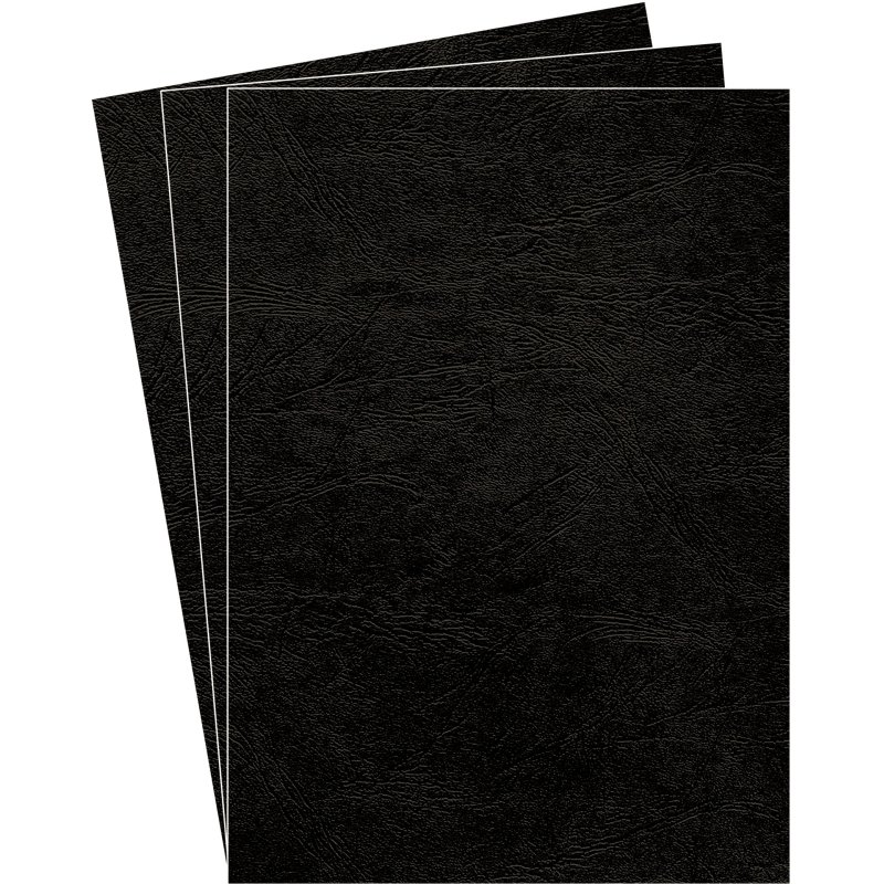 Couverture de reliure Fellowes Delta grain cuir 250 g A4 noir - Boîte de 25