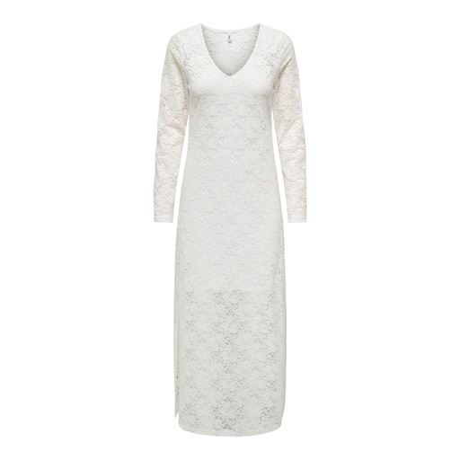 ONLY Rose Long Lace Kjole, White, L