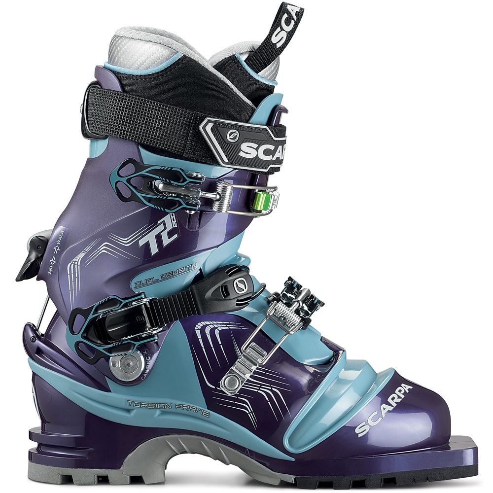 Scarpa T2 Eco 75mm Telemark Schuhe Damen bourgogne polar blue