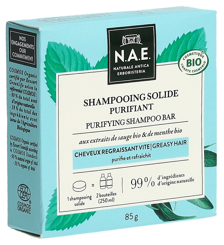 N.A.E Solid Soap Shampoo fest fettiges Haar 85 g