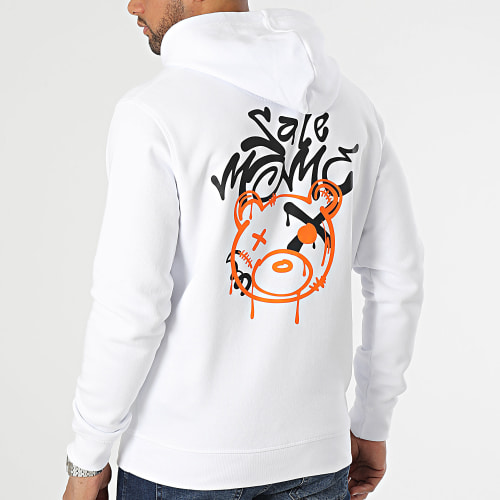 Sweat Capuche Nounours Graffiti Head Blanc