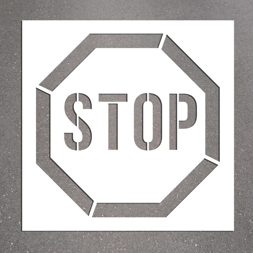 Pochoir pour marquage au sol - Pictogramme STOP - PVC Souple