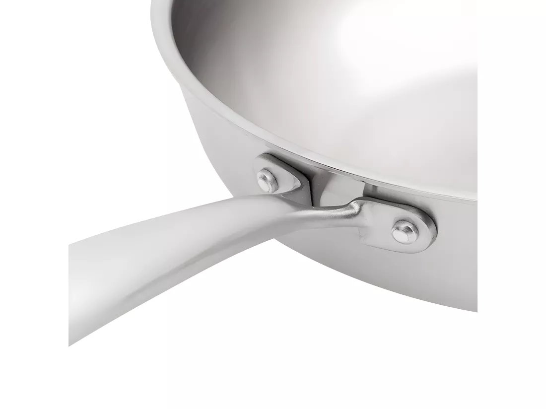 Gourmet - Lot de 1 poêle inox 28 cm, 1 sauteuse inox 24 cm, 1 pierre d'argent® citron 300 g pour l'entretien de l'inox