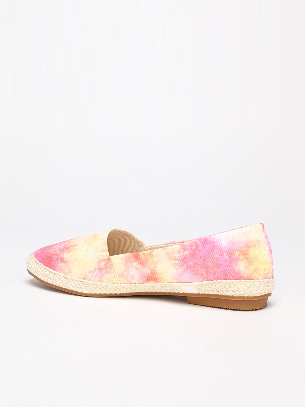 Espadrilles plates en tissu imprimé tie and dye- Multicolore