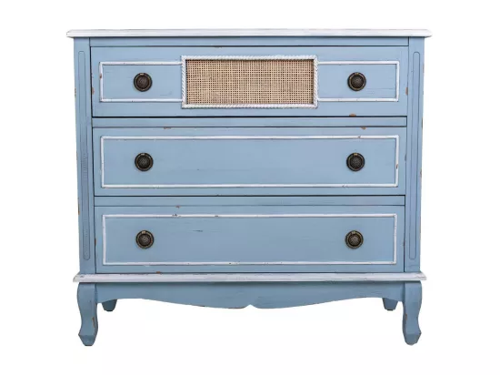 Commode en bois bleue 90x38x80