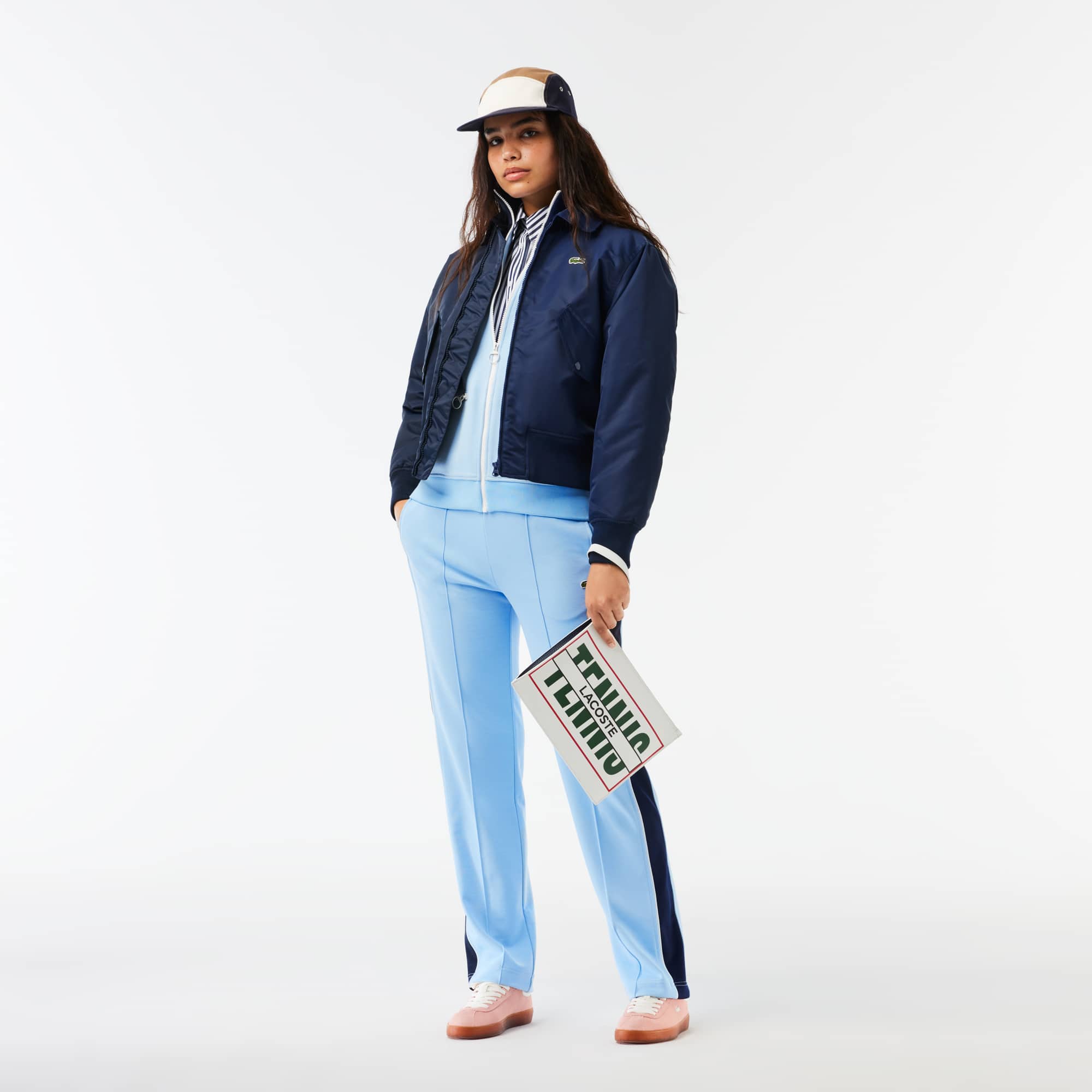 Pantalon de survêtement Paris color-block en interlock Pantalons de survêtement - Bleu - Lacoste - Femme