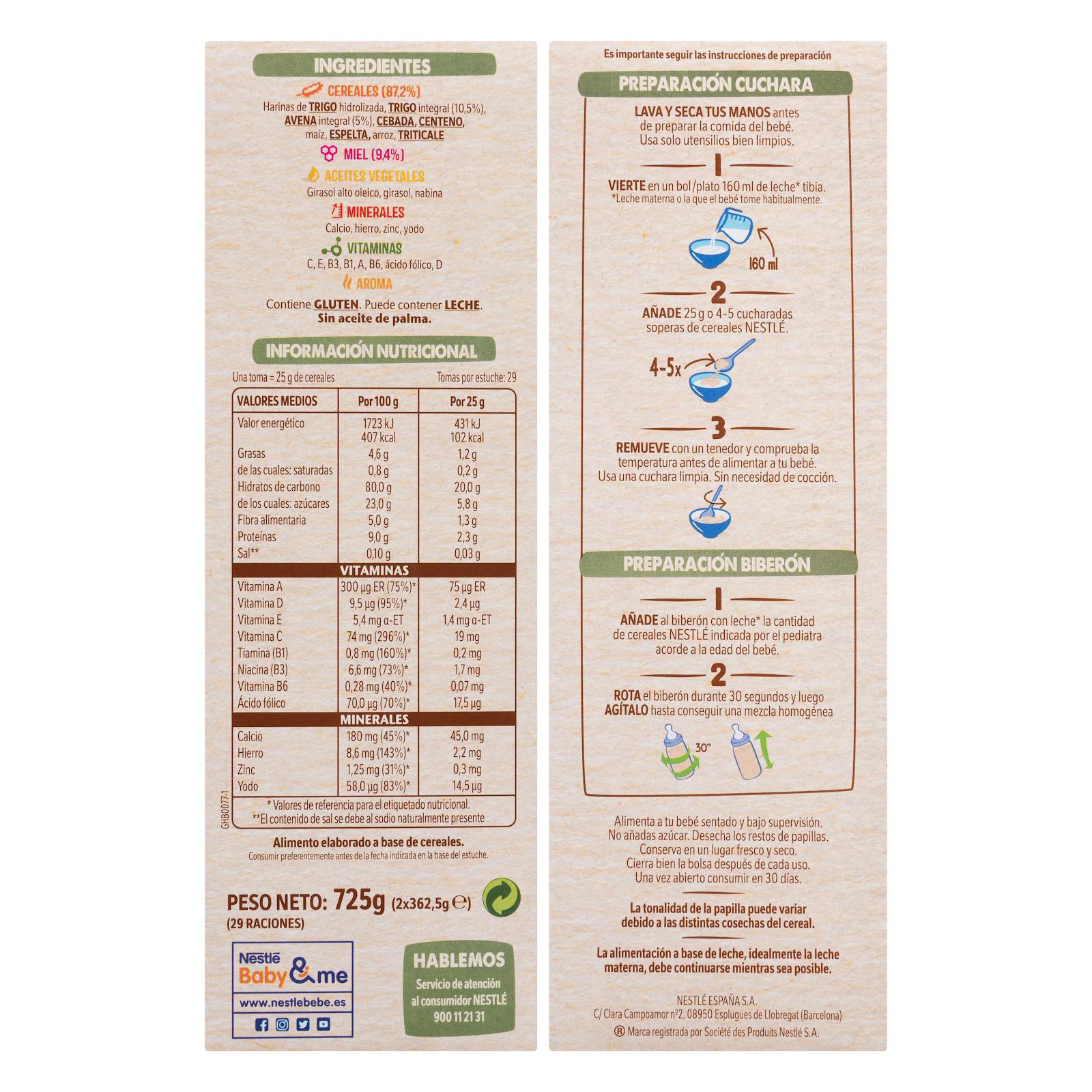 Bouillie Nestlé 8 céréales au miel +6 mois
