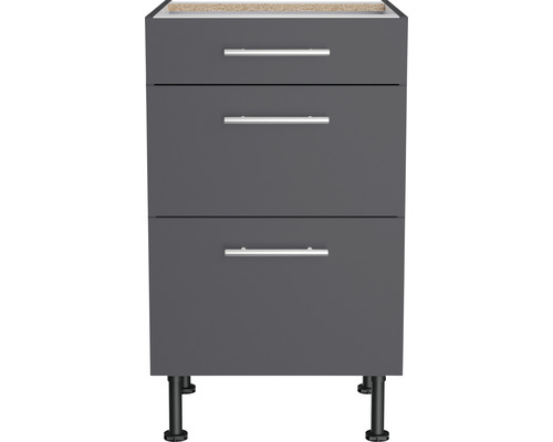 Optifit Ingvar420 ladenonderkast BxDxH 50 x 58,4 x 87 cm Frontkleur antraciet mat Corpuskleur grijs