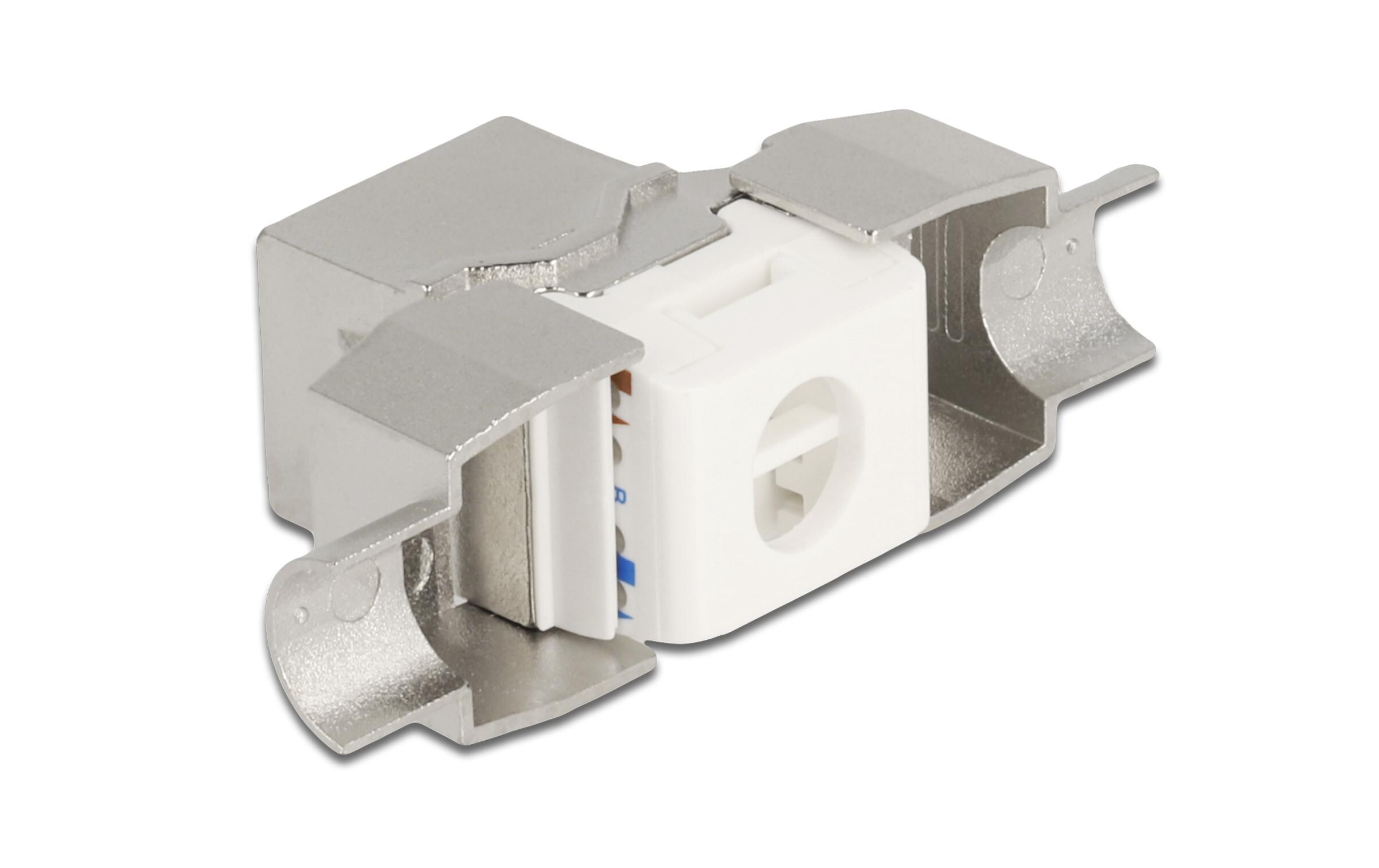 Keystone-Modul RJ45 LSA, Cat.6A werkzeugfrei, geschirmtDelock Keystone Modul RJ45 Buchse zu LSA Cat.6A werkzeugfrei geschirmt
