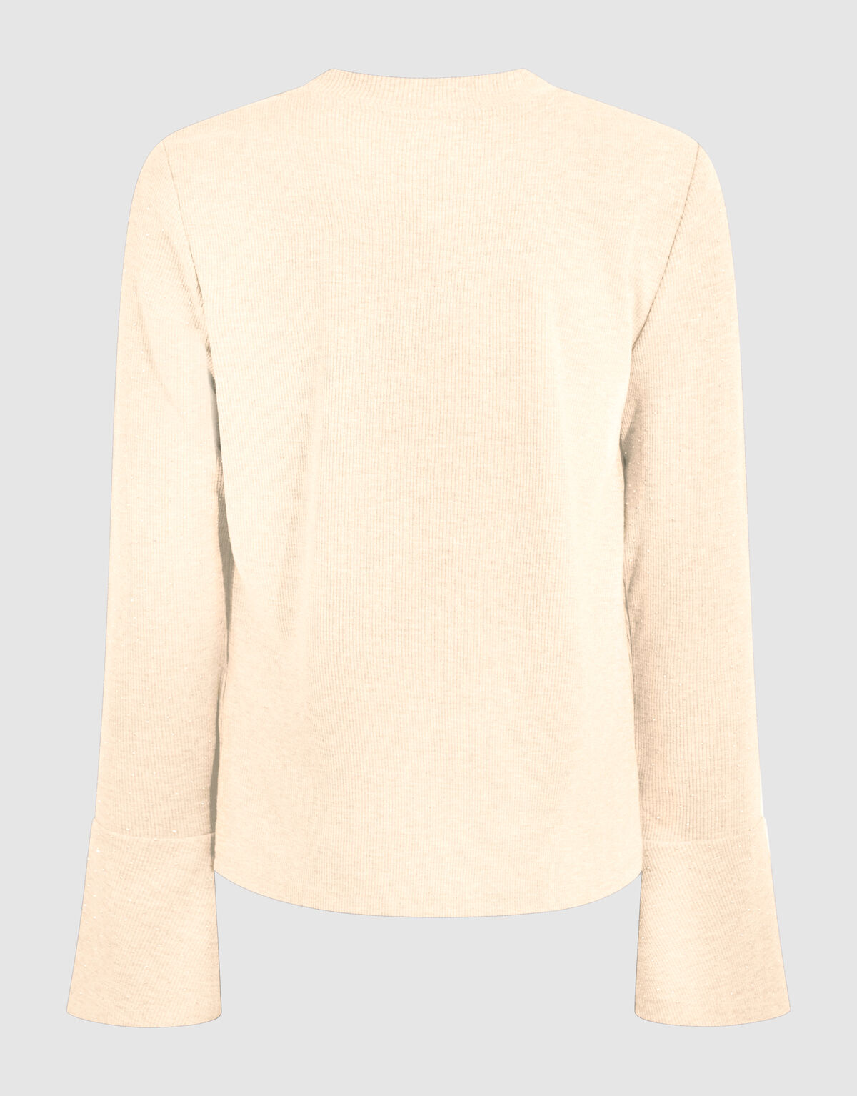 Strass Longsleeve Top Gebroken Wit