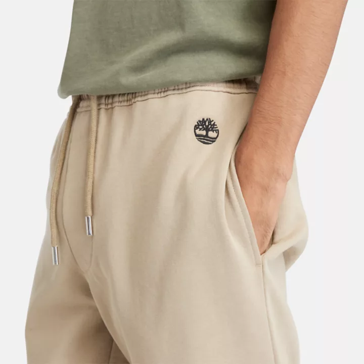 Pantalon de survêtement à envers bouclé pour homme en beige
