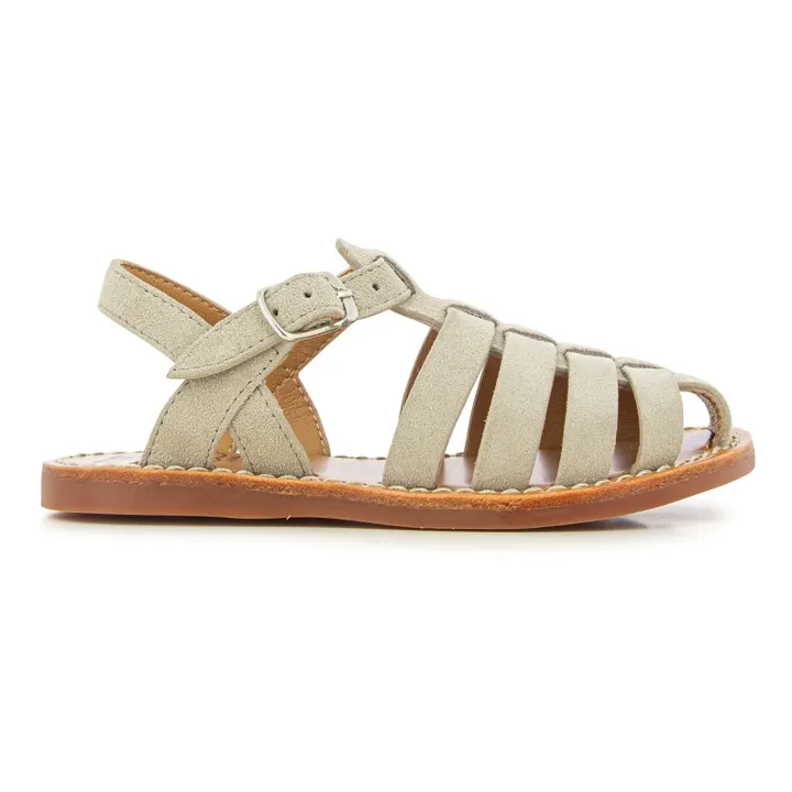 Pom d'Api Sandales Plage-Stitch Dad | Gris clair