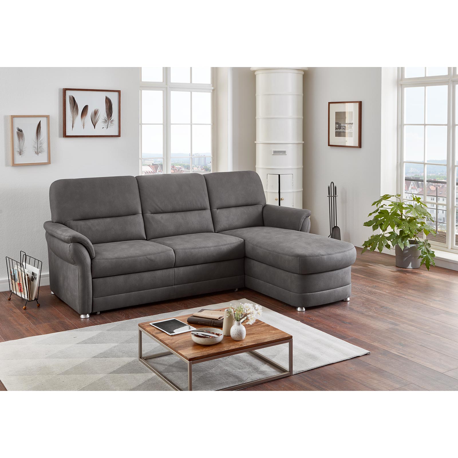 polsterpower Wohnlandschaft - grau - Basismodell