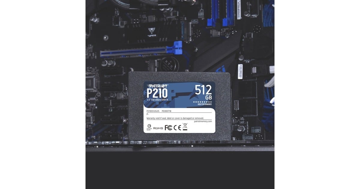 PatriotP210, 512 GB SSD  (Zwart, P210S512G25, SATA III)