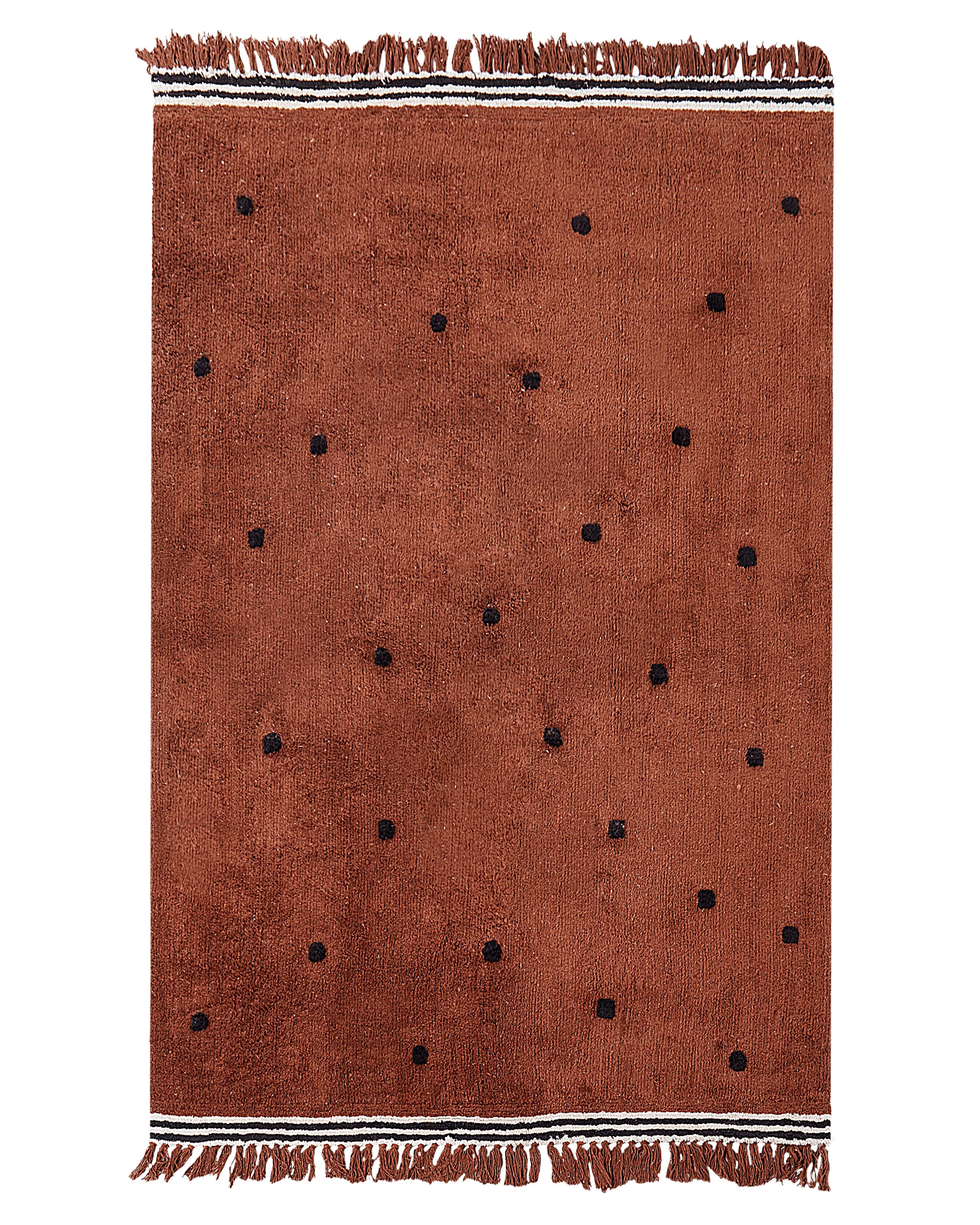 Kindervloerkleed LAZA Bruin 140 x 200 cm Katoen