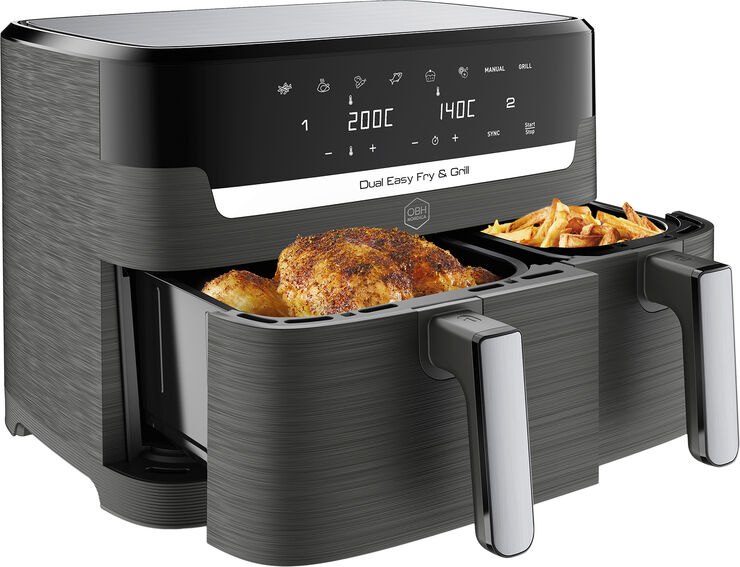 OBH Nordica Dual Easy Fry & Grill Black Air Fryer