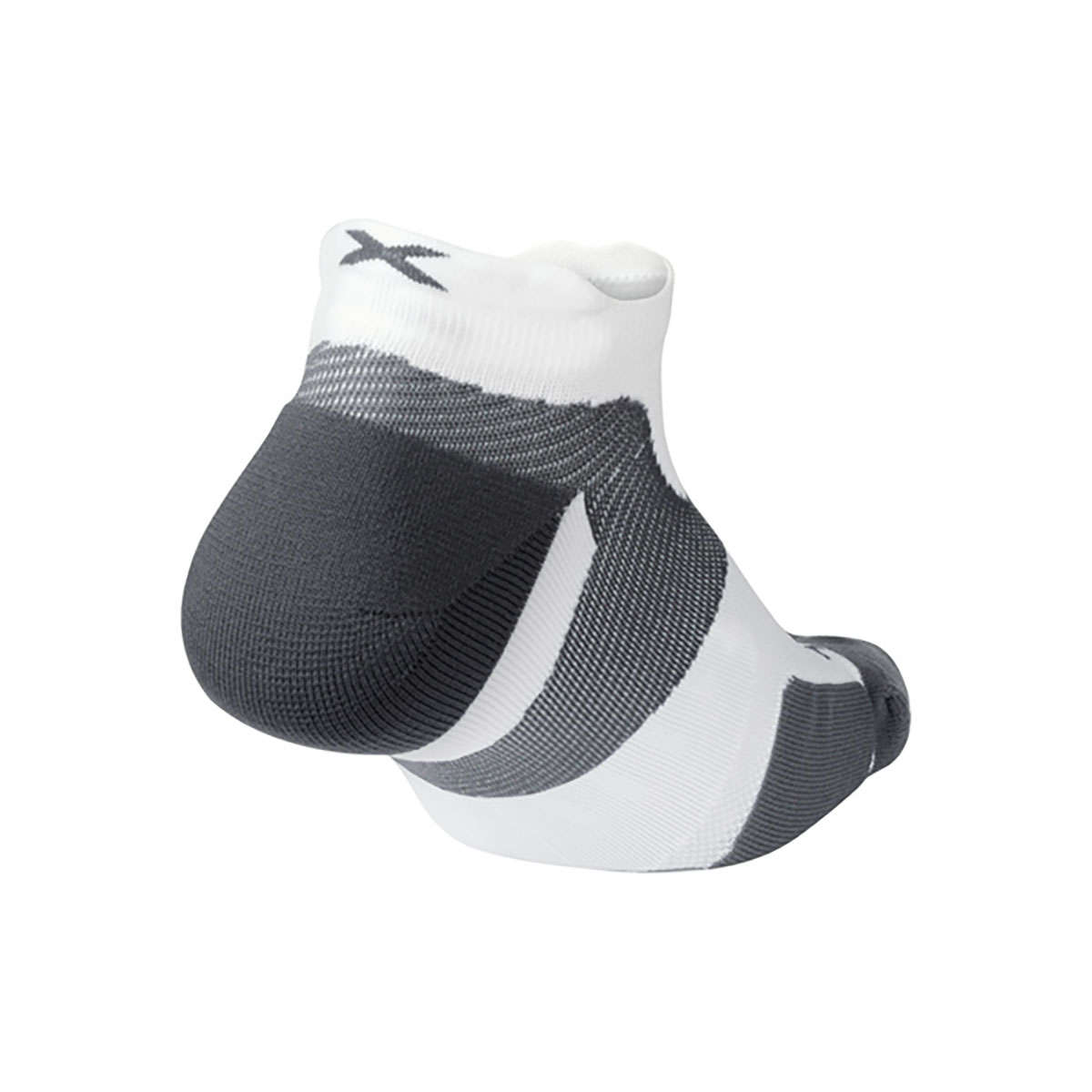 2XU Vectr Cushion No Show Compressiesokken Wit/Grijs