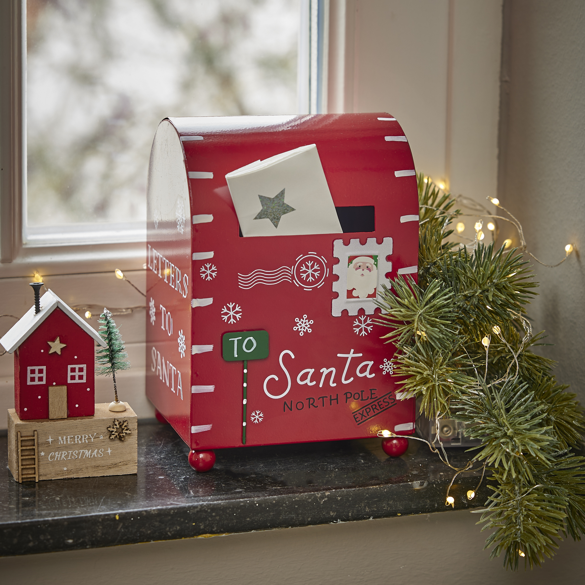 Briefkasten Weihnachten, rot, 13 x 19 cm