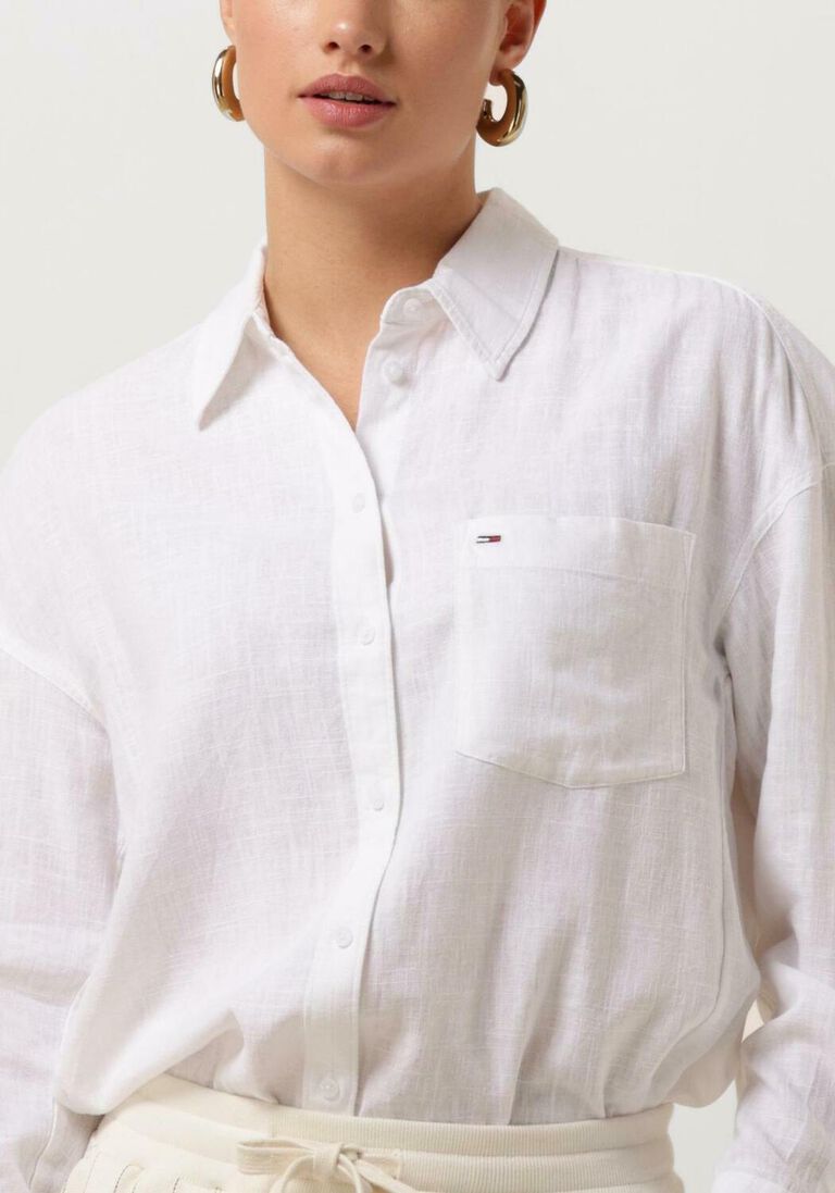 TOMMY JEANS witte tommy jeans blouse tjw sp ovr linen shirt