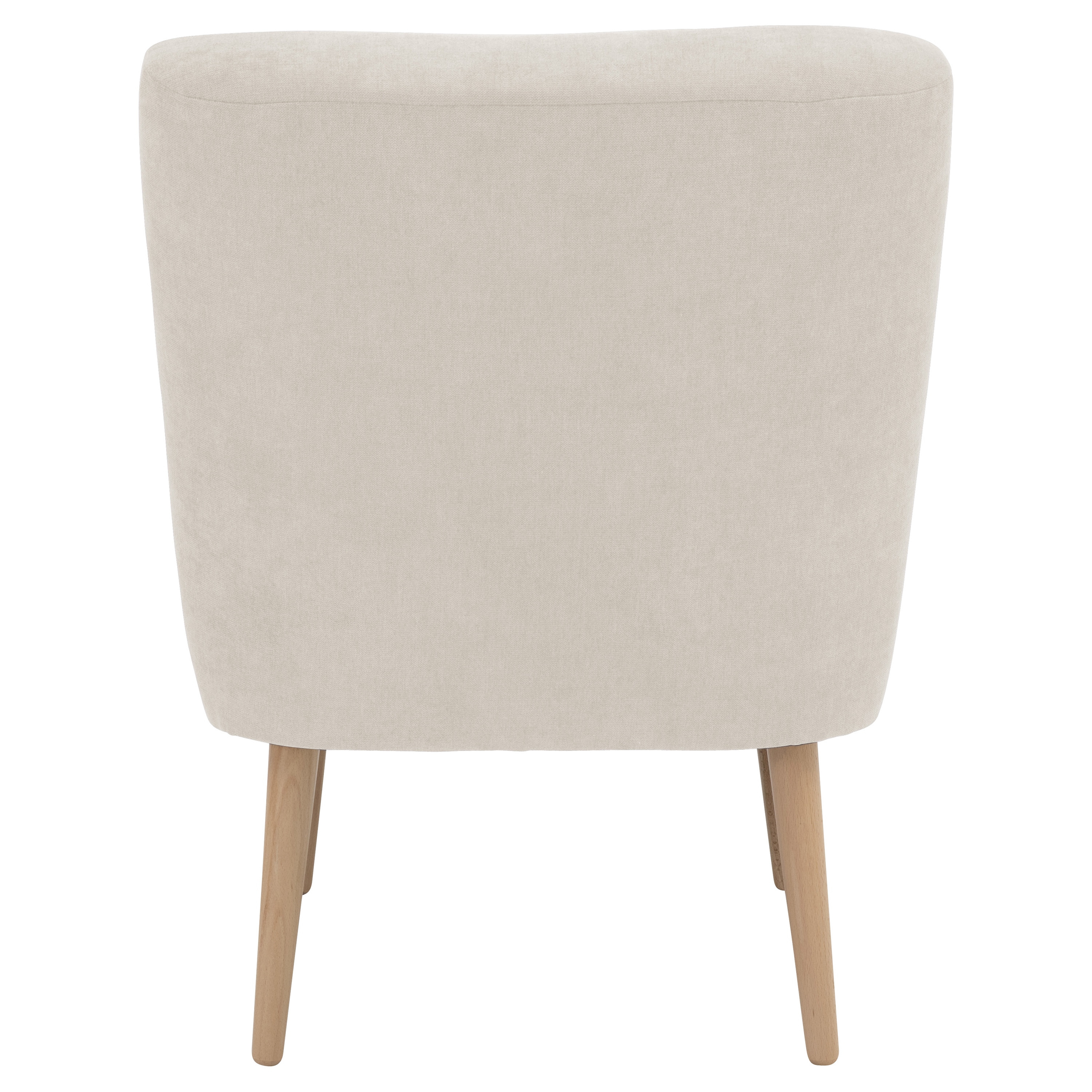 lovingHome® Sessel Fiola Velours beige Polstersessel Stuhl Relaxsessel Füße Buche natur mittlere Sitzhärte