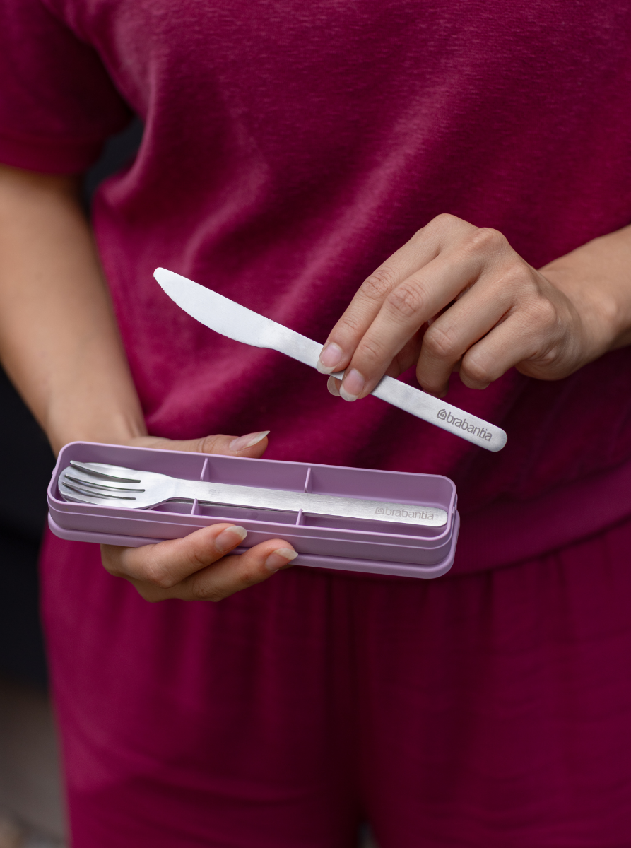 Make & Take Bestekset, 3-delig (mes, vork en lepel) - Lilac Pink