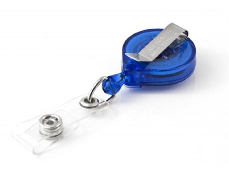 KEY-BAK Ausweishalter KB Mini-Badge 90 cm, mit Clip, Blau Kartenhalter