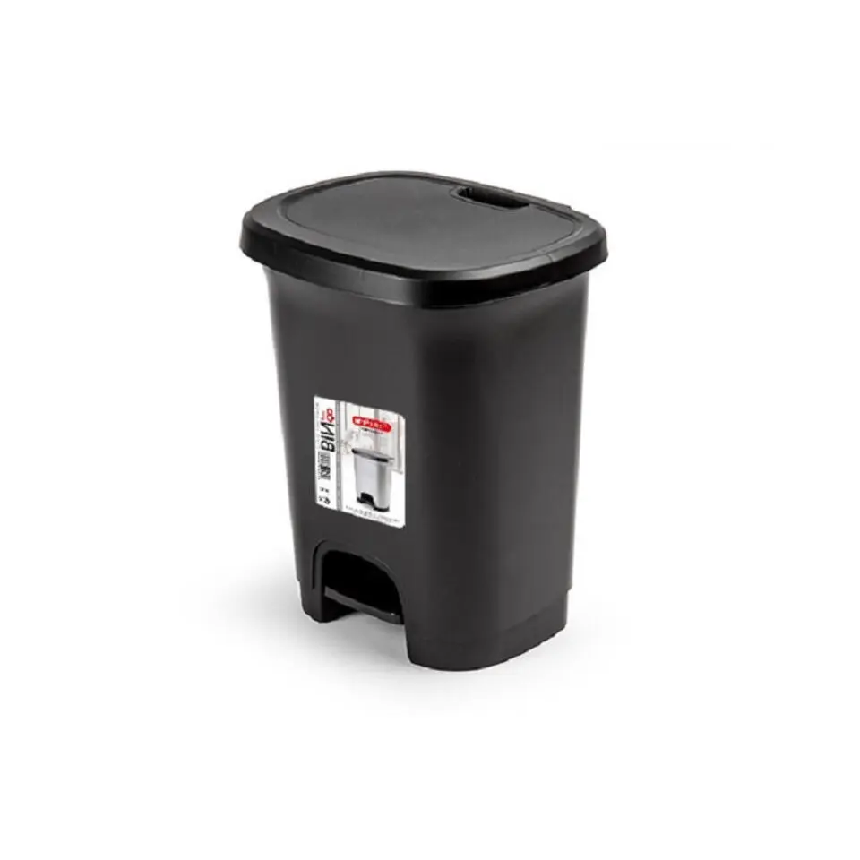 Plasticforte Pedaalemmer - zwart - 8 l - 30 cm