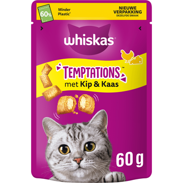 Whiskas Temptations Kattensnacks met Kip & Kaas 60 g