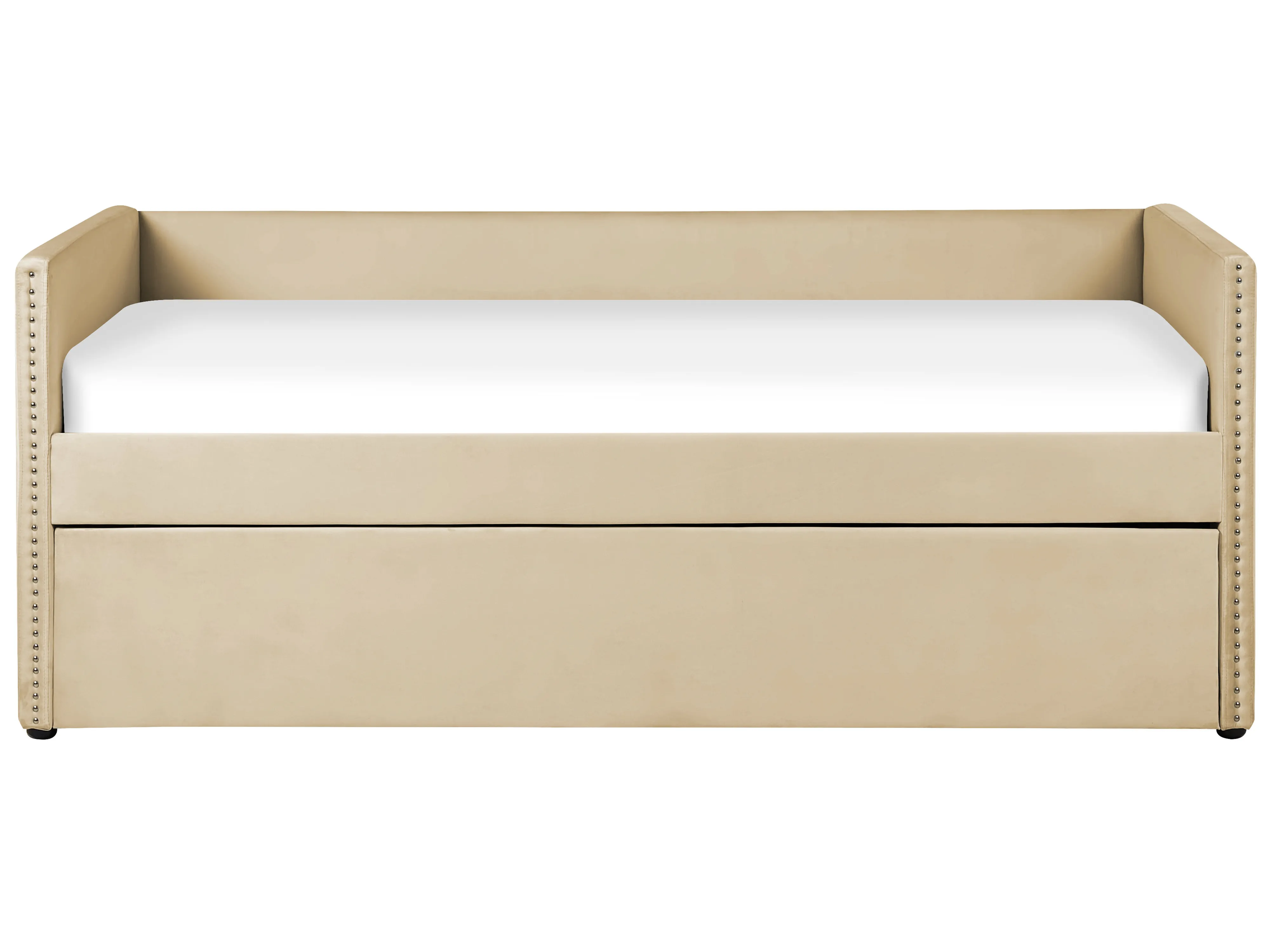 Onderschuifbed Fluweel TROYES 90 x 200 cm Beige