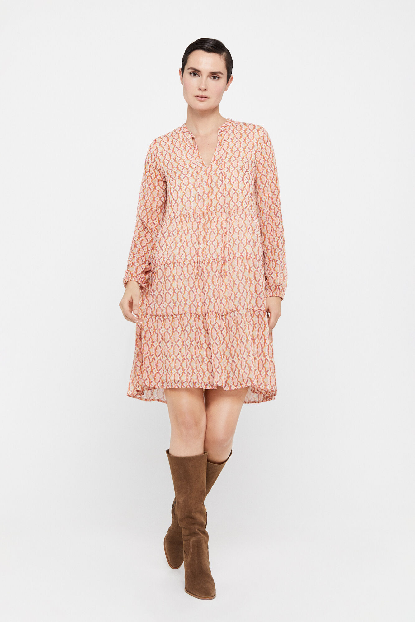Vestido curto reciclado - Multicolorido