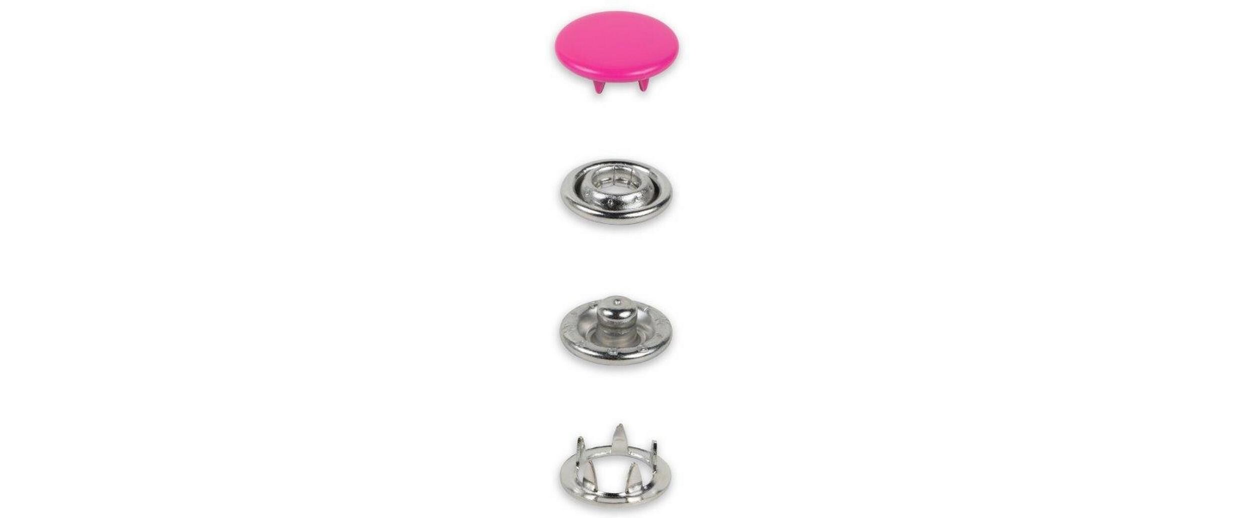Druckknöpfe Jersey 12 mm, PinkBunt lackierte Jersey Druckknöpfe