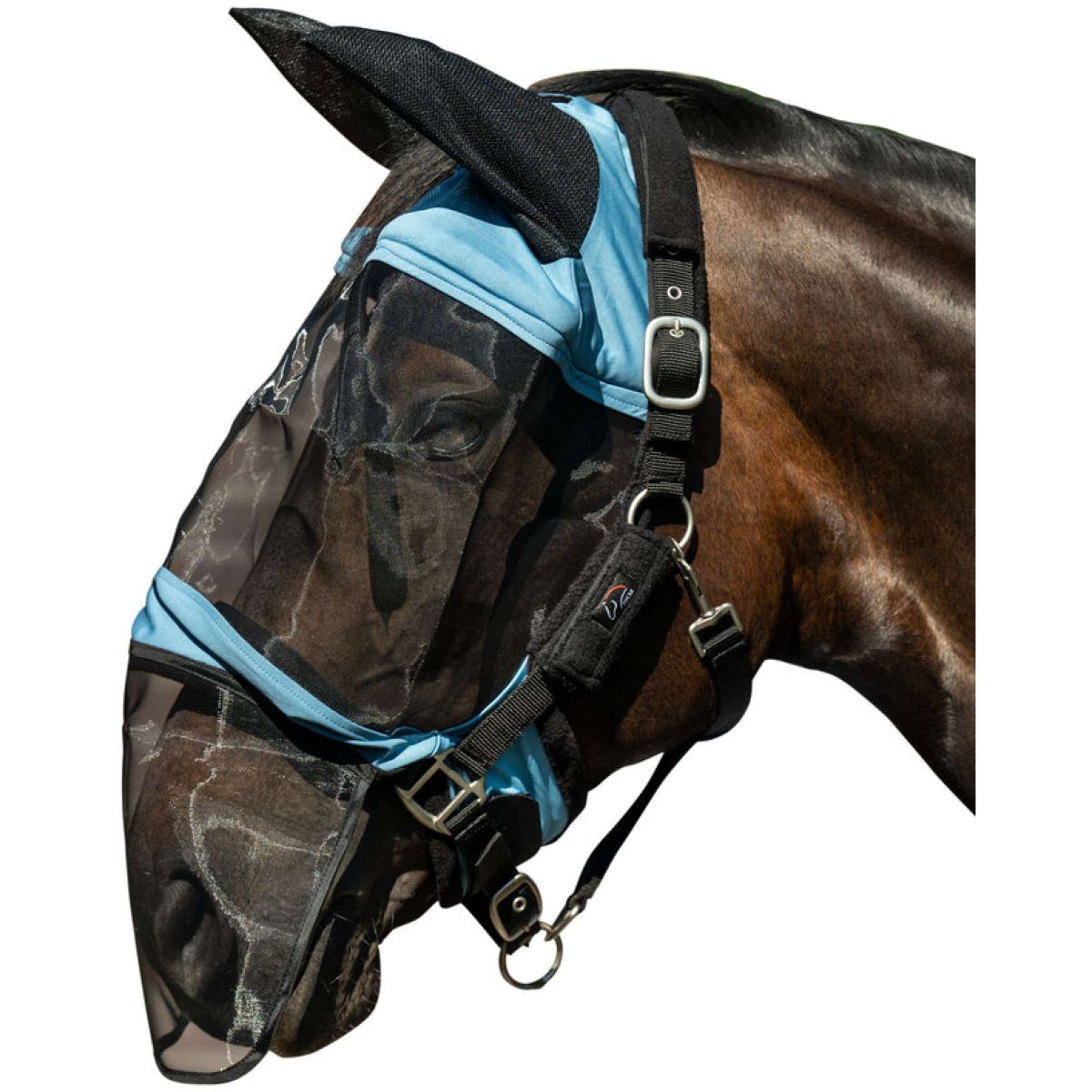 HKM Vliegenmasker Premium Met Neusnetje Rook Blauw