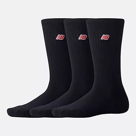 New Balance Chaussettes Patch Logo Crew Pack de 3 - Noir