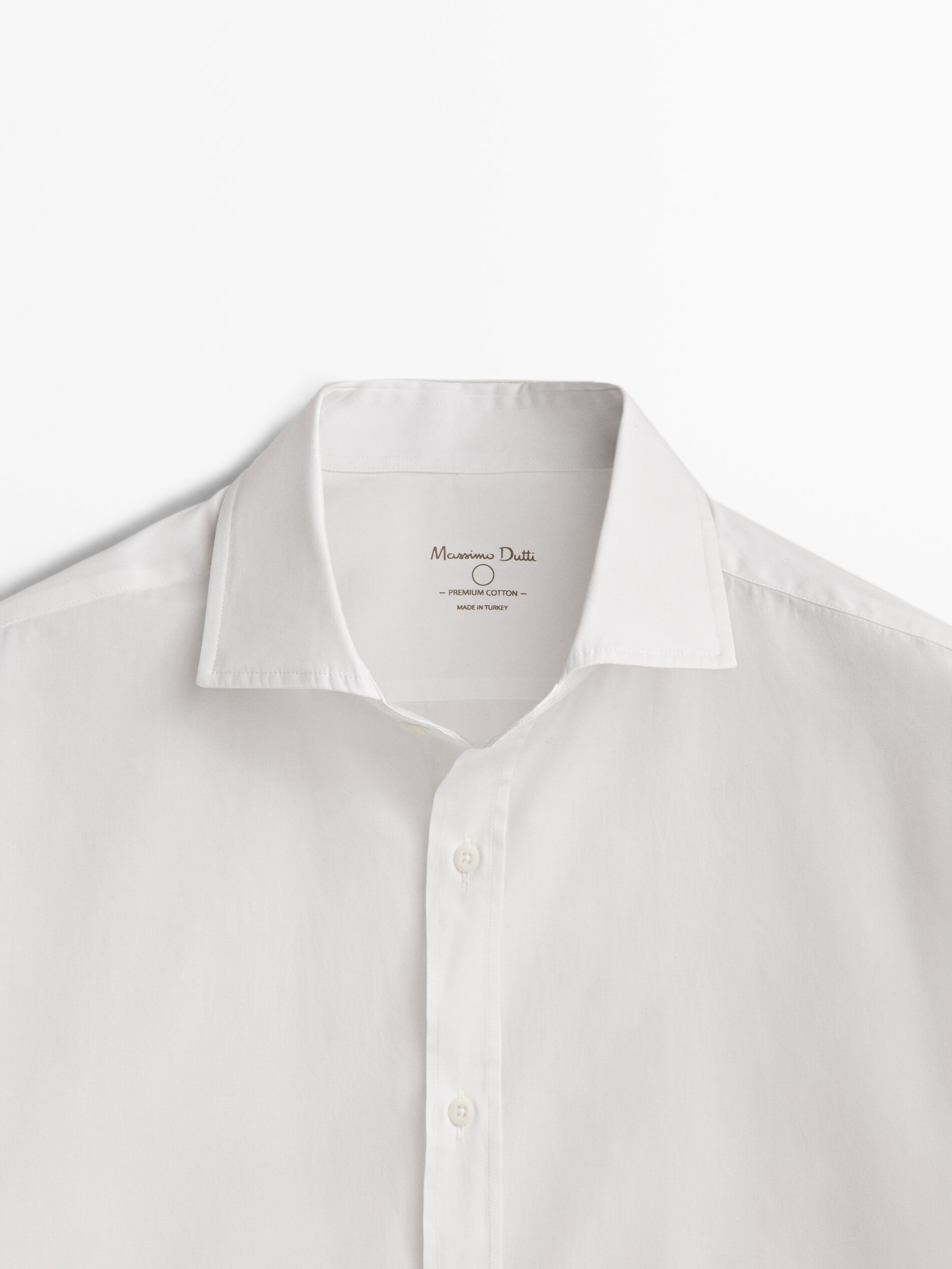 Camisa de algodão popeline de corte justo - BRANCA