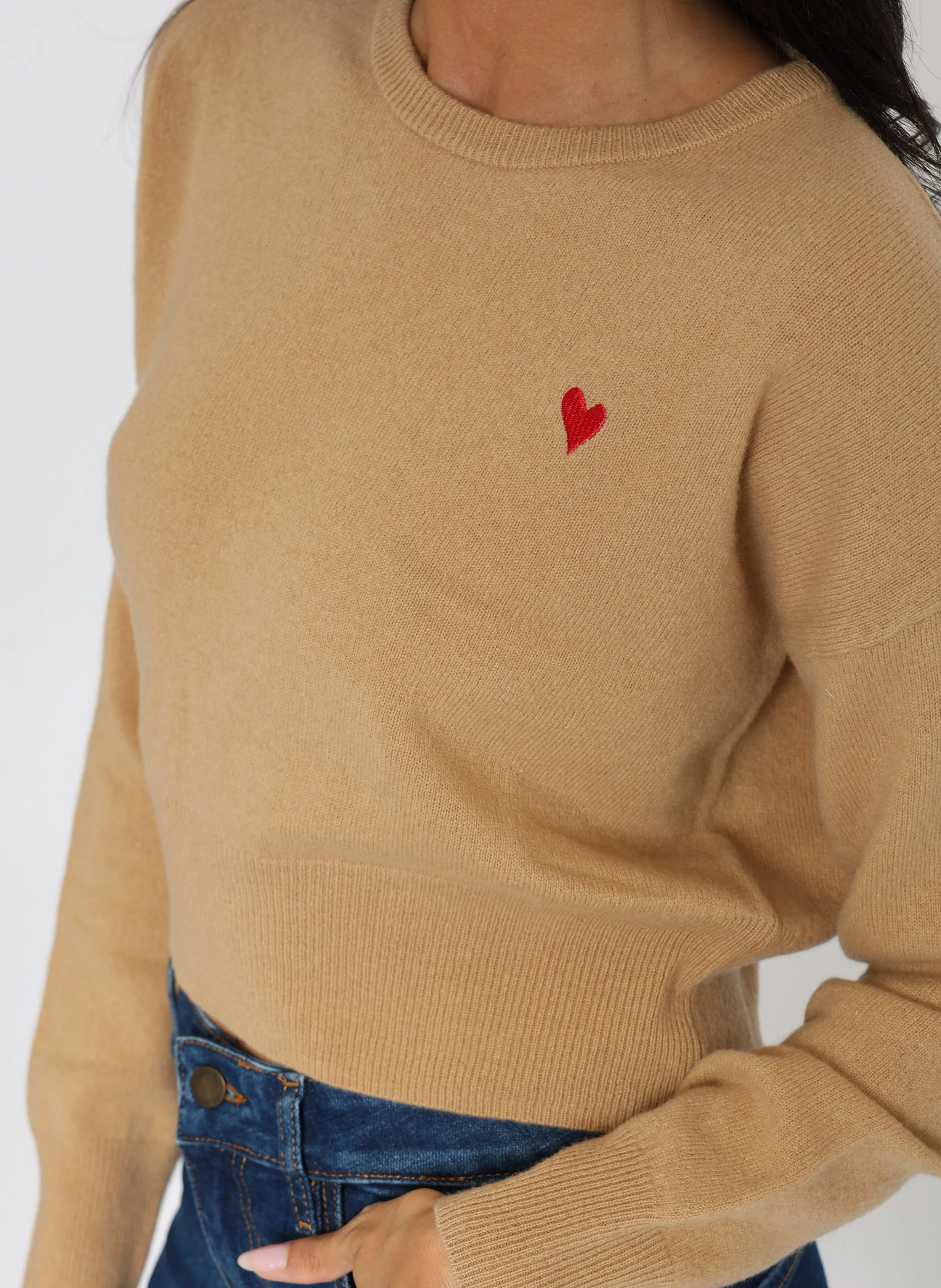 ANITA - Pull droit en laine et cachemire | Beige