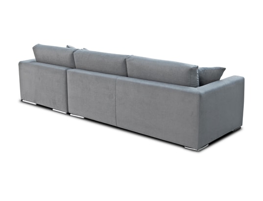 CITY - Canapé tissu Monaco méridienne droite tissu gris moyen