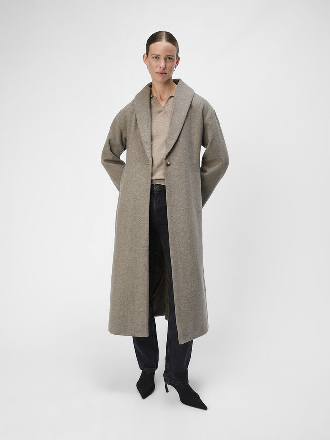 Object OBJPISA LONG COAT NOOS Desert taupe/melange