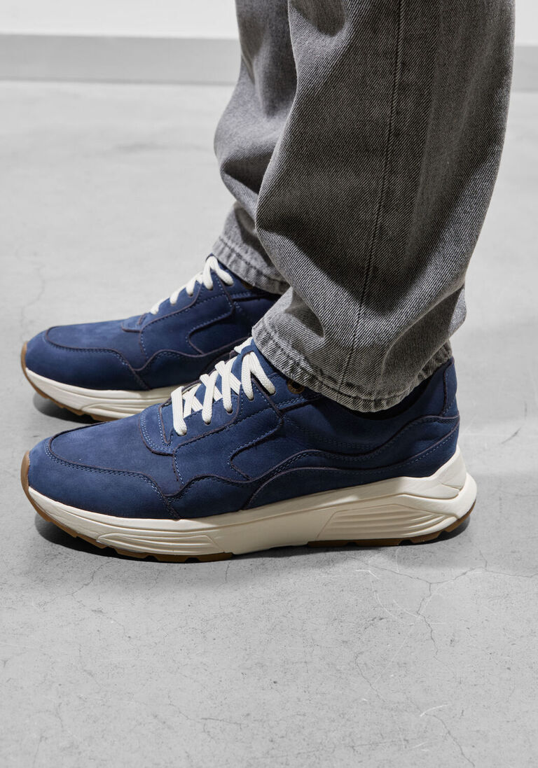 donkerblauwe xsensible lage sneakers golden gate men