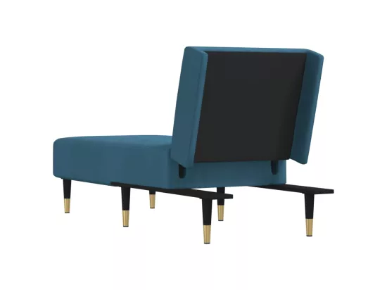 Chaise longue bleu velours