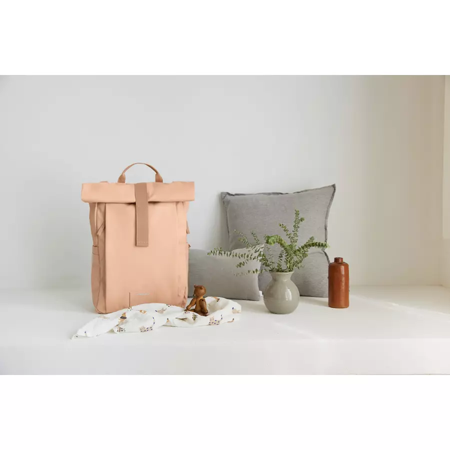 LÄSSIG Wickelrucksack Rolltop Up Backpack peach rose