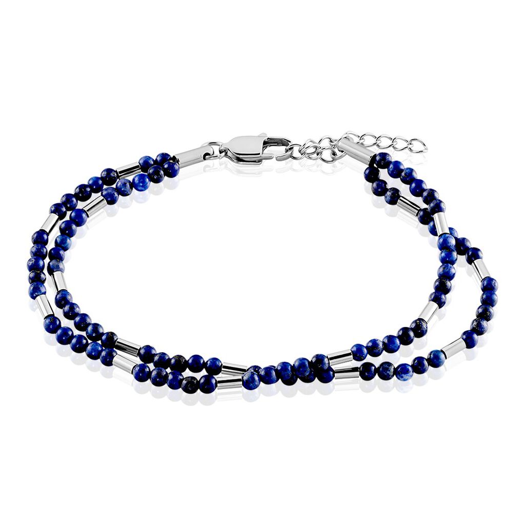 Bracelet Acier Blanc Augusto Lapis Lazuli