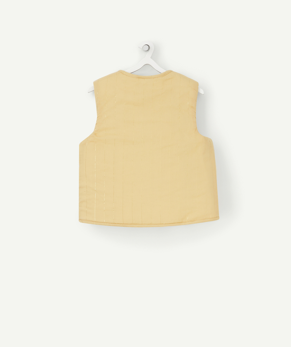 CARDIGAN BÉBÉ FILLE SANS MANCHES JAUNE REMBOURRÉ