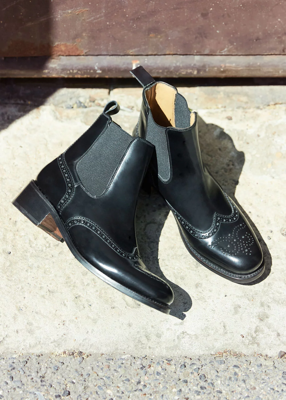 H WING TIP CHELSEA SPAZZOLATO NOIR