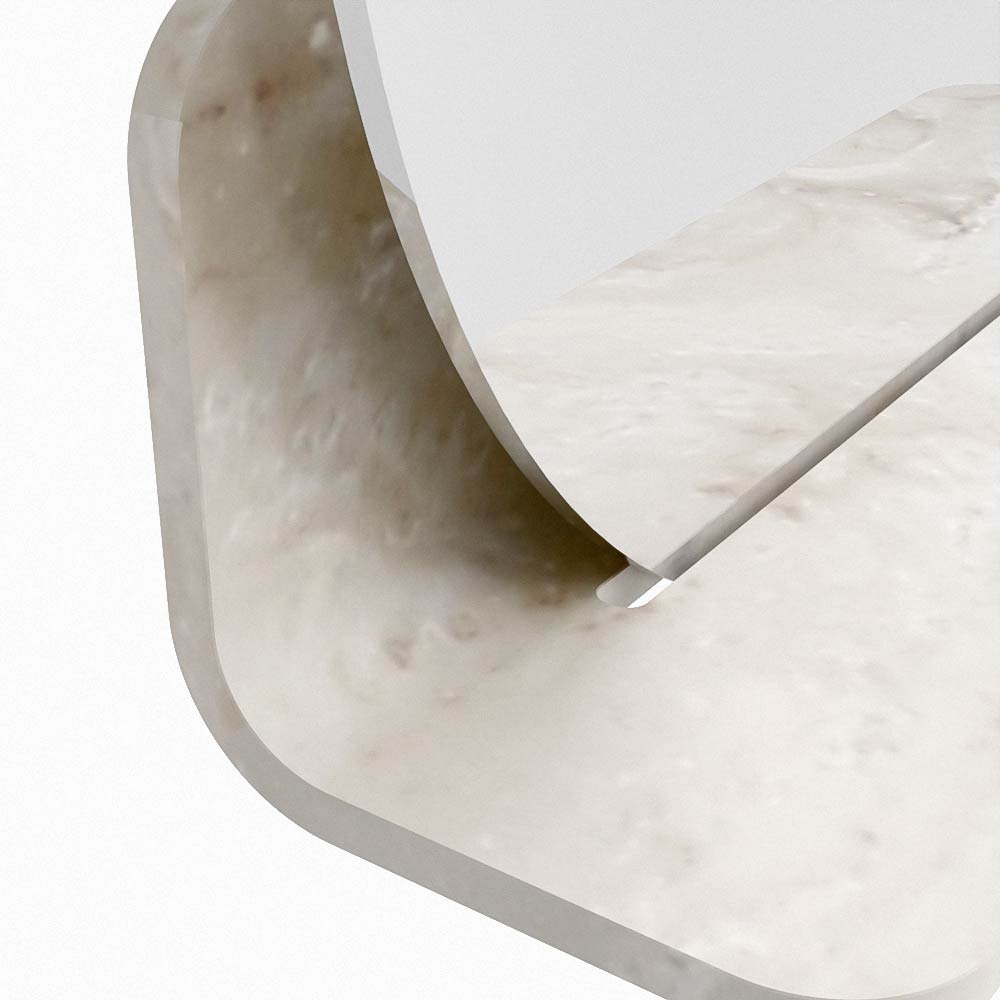 Mondiaz Spot spiegel rond Ø40cm met planchet frappe