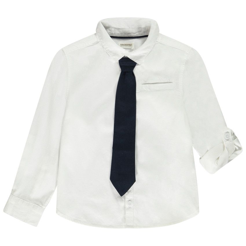 Chemise de cérémonie avec cravate pour garçon - Blanc
