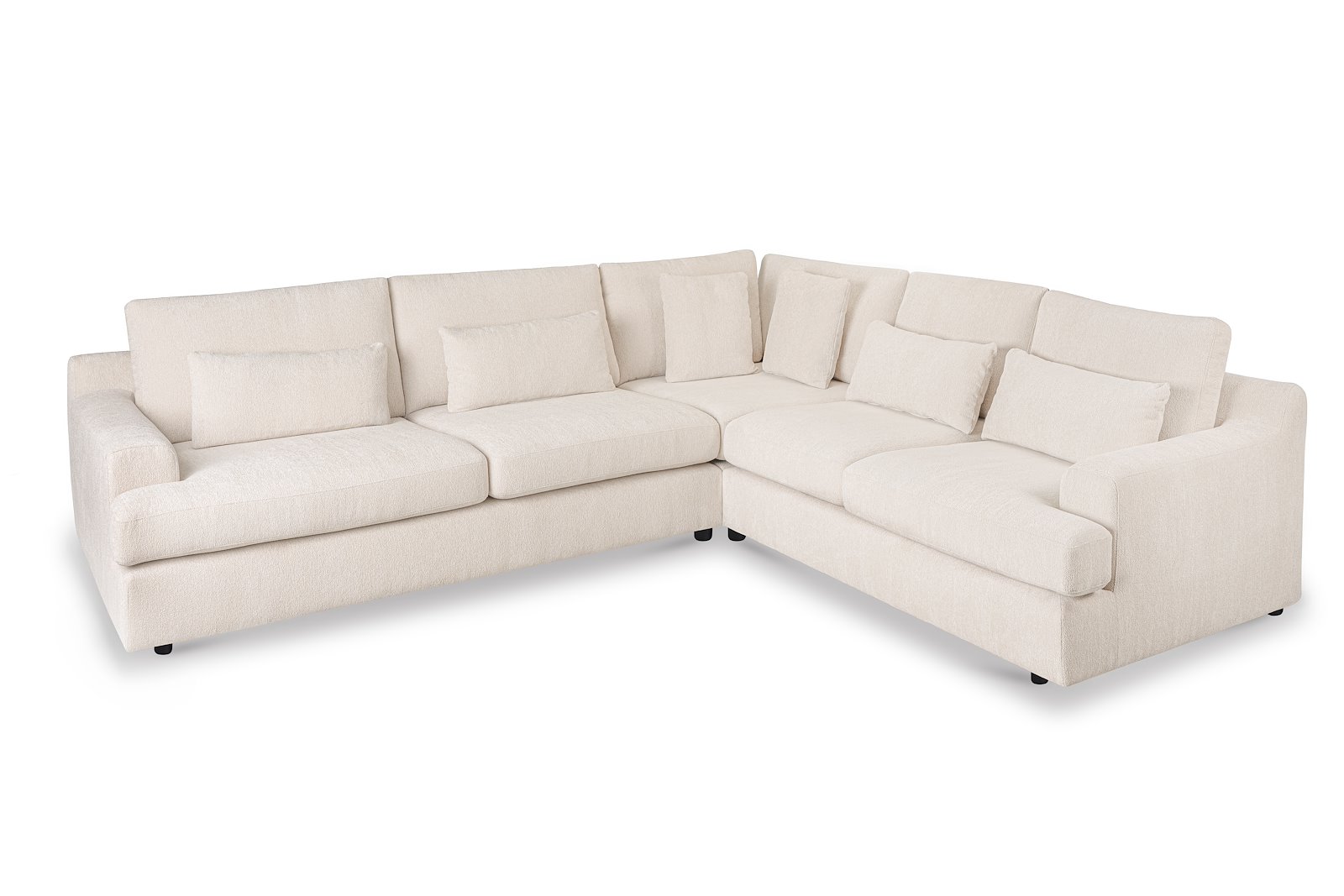 Roma hjørnesofa 32 Tekstil Raven 24 Light Beige med sorte ben