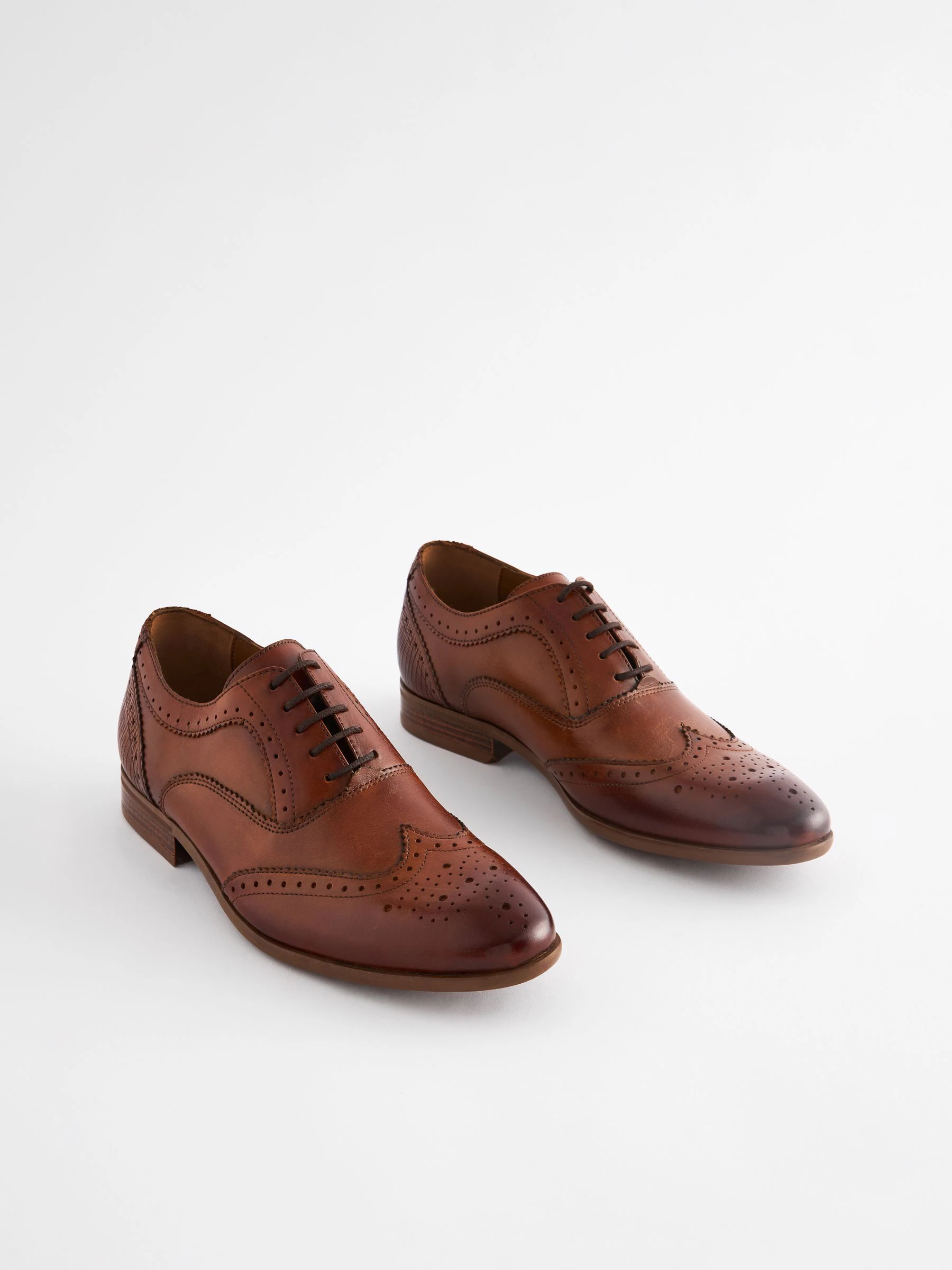Lichtbruin - Oxford Wing Cap Brogue Shoes
